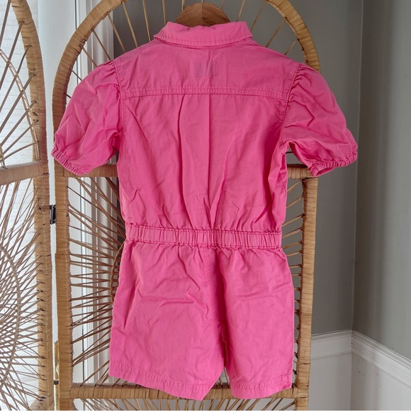 OLD NAVY Kids Girls Puff Sleeve Button Romper Pink size 10 - Picture 7 of 8